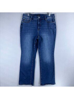 Talbots Barely Bootcut Jeans Mid Rise Womens Size 16W Blue Medium Wash